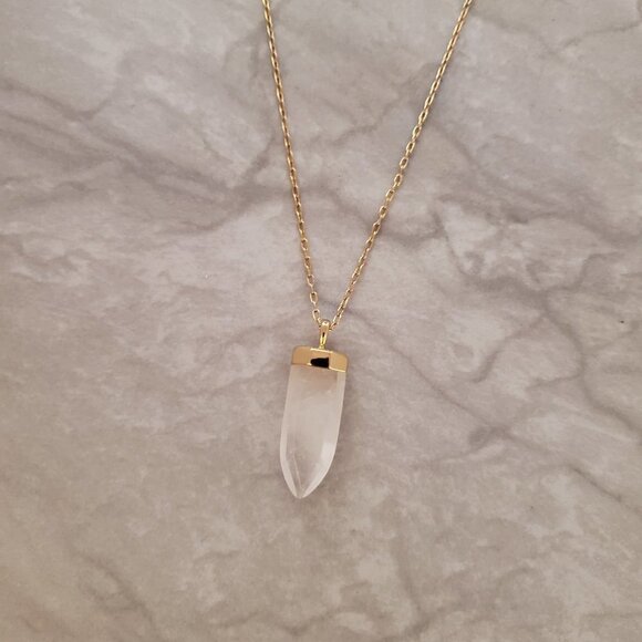 💖 Stella and Dot Clear Stone Aria Minimalist Pendant Necklace 💖 - Picture 6 of 8